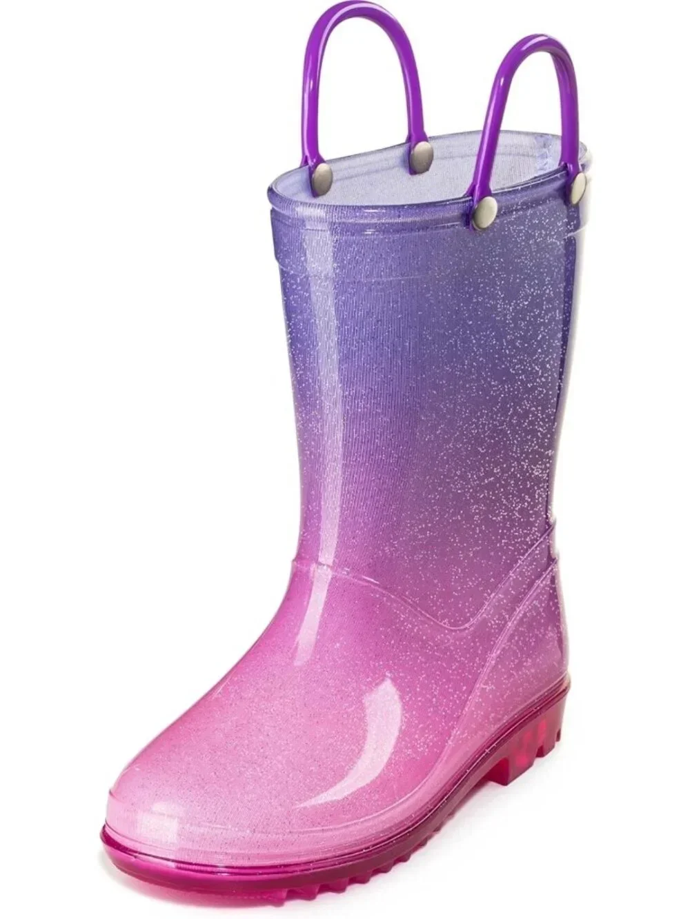 Sparkly Glitter Rain Boots for Kids – Lightweight, Easy-On Handles, Toddler